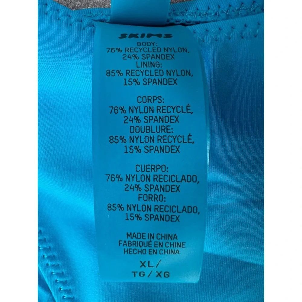 SKIMS Micro Tanga Bikini Bottom‎ Aqua Blue Swimwear Size XL